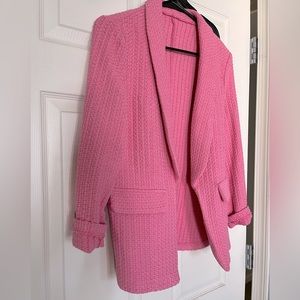 SHEIN bubble gum pink knit blazer/cardigan